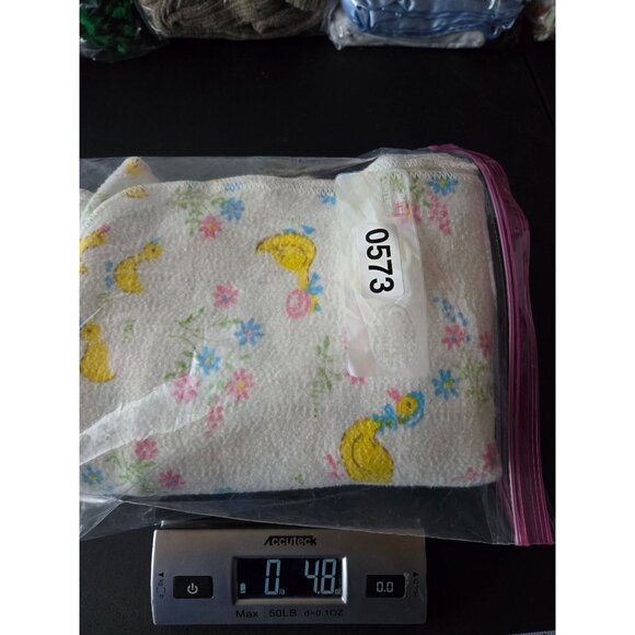 Vintage Chatham Baby Receiving Blanket Yellow Ducks & Flowers Vtg Nursery Floral - Picture 8 of 8